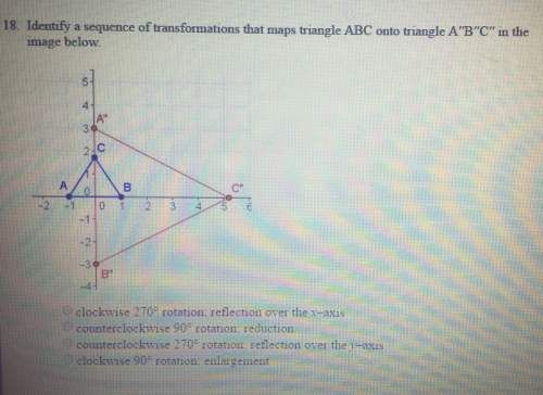 Identify a sequence of transformations that maps triangle abc onto triangle a"b"c in the image