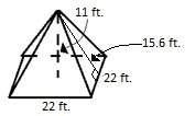 Calculate the volume and surface area of the pyramid.
