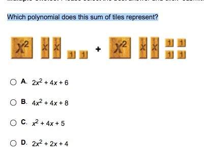 Which polynomial does this sum of tiles represent? a