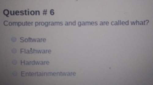 You have answered 4 of 18 questions.question #6computer programs and games are called wh