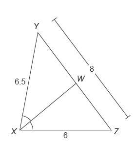 The figure shows △xyz. xw is the angle bisector of ∠yxz . what is wz ?