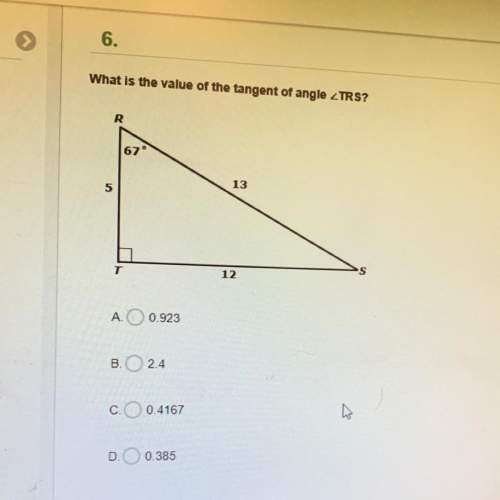 What is the value of the tangent of angle trs