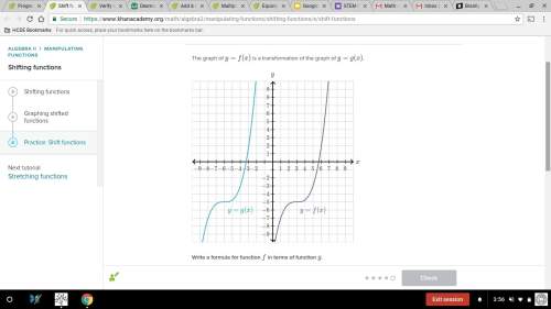 Write a formula for function f in terms of function g.