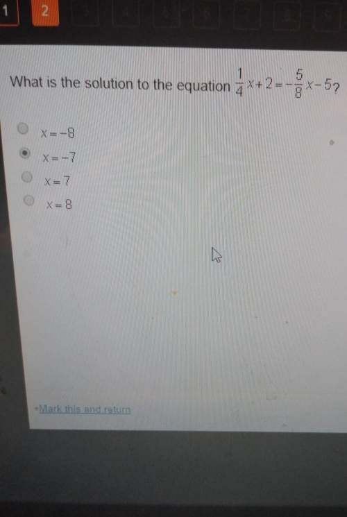 What is the solution to the equation 7x+2col1ilx=-7. its for mathy-7&lt;