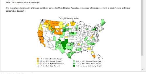 This map shows the intensity of drought conditions across the united states. according to the map, w