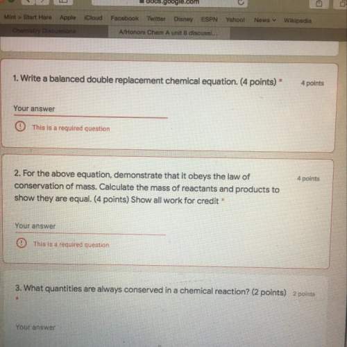 Chemistry !  (20 points) questions are in the  (sorry about the quali
