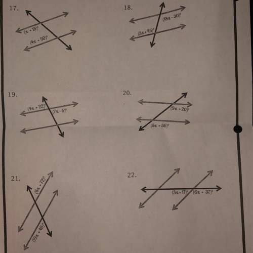 Use the illustrated angle relationships to find the value of x to prove that the lines are parallel&lt;