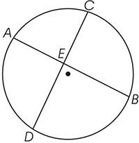 In the figure, ae = 2, ce = 3, and de = 4. what is the length of be?  a. 12 b. 8&lt;