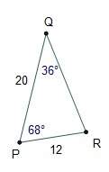 What is the area of triangle pqr? round to the nearest tenth of a square unit. 70