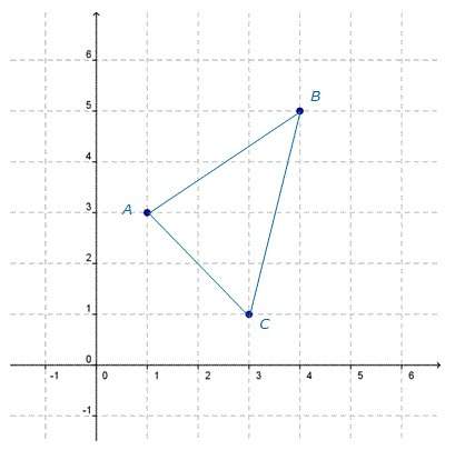 Triangle abc is reflected over the y axis. what are the coordinates of the reflected triangle&lt;