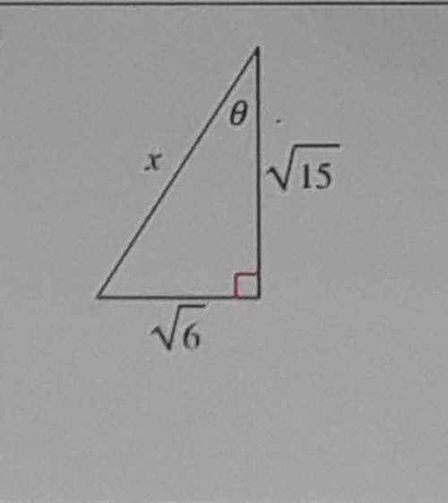 How do i find the value of x and the sine, cosine, and tangent of this angle?
