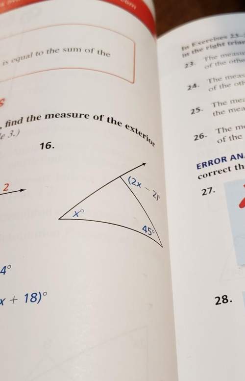 In exercises 15-18, find the measure of the exterior angle.