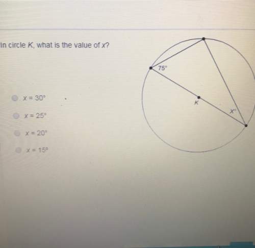 In circle k, what is the value of x