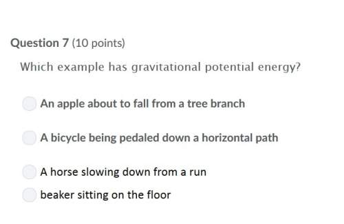 Correct answer only !  which example has gravitational potential energy?