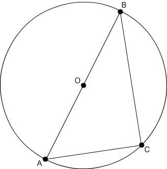 If ac = 5 cm, bc = 12 cm, and m archac =40 , the radius of the circumscribed circle and m∠oac =°.