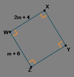 What value of m would make parallelogram wxyz a square?  2 3 4 5