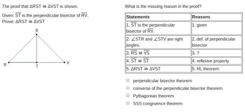 (lots of points) (dumb answers will be reported) the proof that δrst ≅ δvst is shown.
