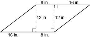 Jasmine has a piece of ceramic tile that is shaped as a parallelogram. what is the area of this para