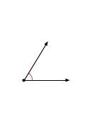 Which shows an angle that is approximately 80°?  a. b.