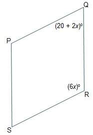 Figure pqrs is a parallelogram. the expressions represent the measures of the angles in degrees.