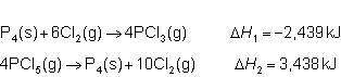 Consider the following intermediate chemical equations. what is the enthalpy of the over