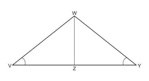 If wz is the perpendicular bisector of vy , what conclusion can you make? vwz=ywz