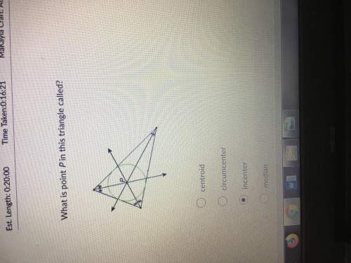 Is this correct i think it is incenter it is asking what point p in the triangle is called
