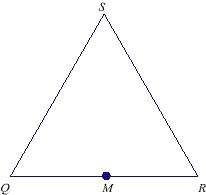 Given:  qrs is an isosceles . if m is midpoint of rq, what conclusion can be drawn