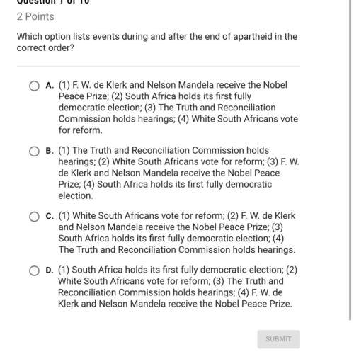 Which option lists events during and after the end of apartheid in the correct order