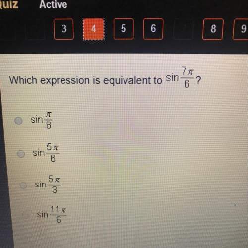 Which expression is equivalent to sin7pi/6