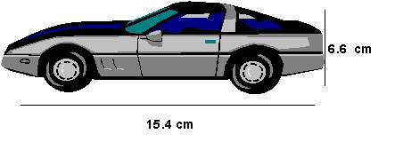 Atoy car shown is modeled after a real car. if the real car is 4.79 meters long, how wide is it? se