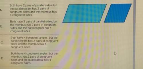 Which statement about this parallelogram and rhombus is true? click to see answers and shapes zoom