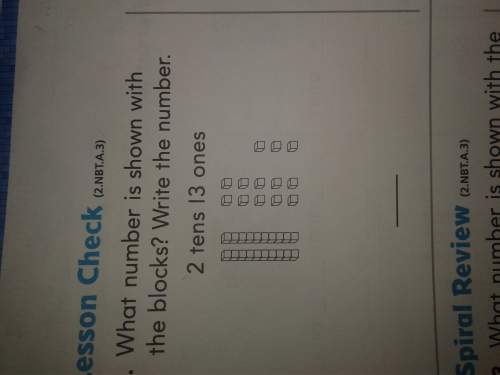 What number is shown with the blocks? write the number  2 tens 13 ones