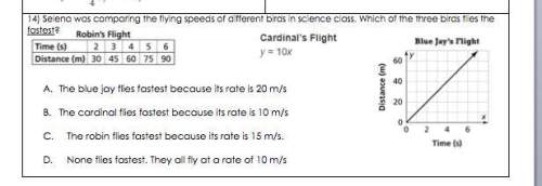 Selena was comparing the flying speeds of different birds in science class. which of the three birds