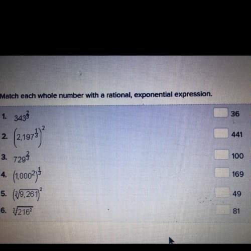 Match each whole number with a rational exponential expression. me pleease fasttt