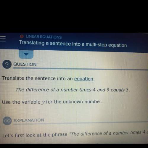 The difference of a number times 4 and 9 equals 5
