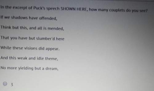 In the excerpt of puck's speech shown he re, how many couplets do you see? if we shadows have