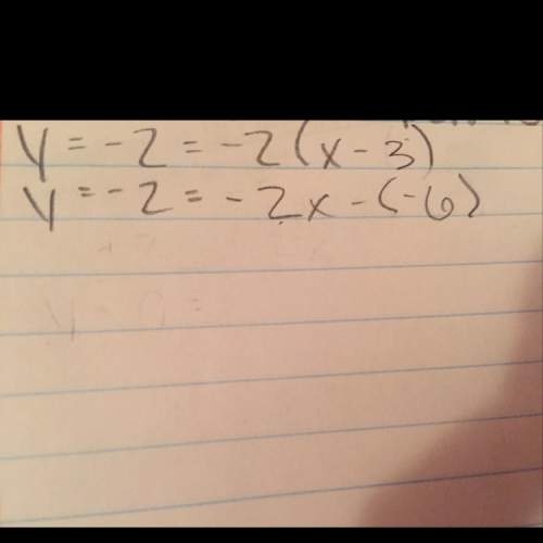 Write an equation in slope-intercept form, that contains the point (3,-2) and has a slope of -2