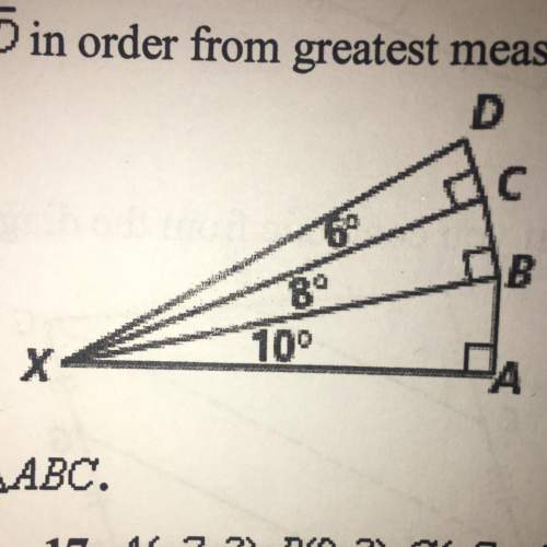 In the figure below, put the segments xb, xc, and xd in order from greatest measure to least measure