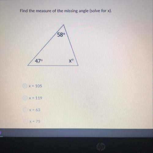 Find the measure of the missing angle (solve for x)
