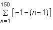The sum of the first 150 negative integers is represented using the expression what is the sum of th