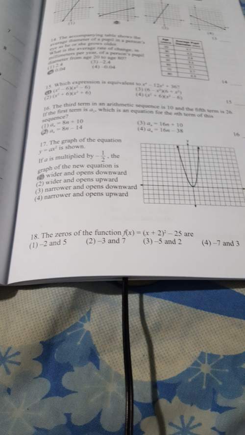 Question number 18. the zeros of the function f(x)=(x+2)^2 -25