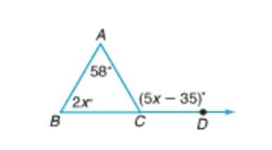 What is the measure of angle b?  a. 32 b. 62 c. 120 d. 31&lt;