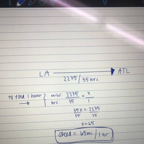 Afamily drove 2,275 miles from los angeles to atlanta in a time span of 35 hours . calculate their a