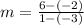 m=\frac{6-\left(-2\right)}{1-\left(-3\right)}