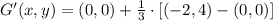 G'(x,y) = (0,0) + \frac{1}{3}\cdot [(-2,4)-(0,0)]