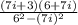 \frac{(7i+3)(6+7i)}{6^2-(7i)^2}