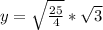 y = \sqrt{\frac{25}{4}} * \sqrt3