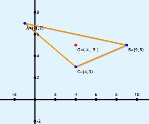 Find the centroid of the triangle with these vertices: P (-1,7), Q (9,5), and R (4,3).

The coordina
