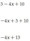 Slope of line 3 -4x+10 equals to